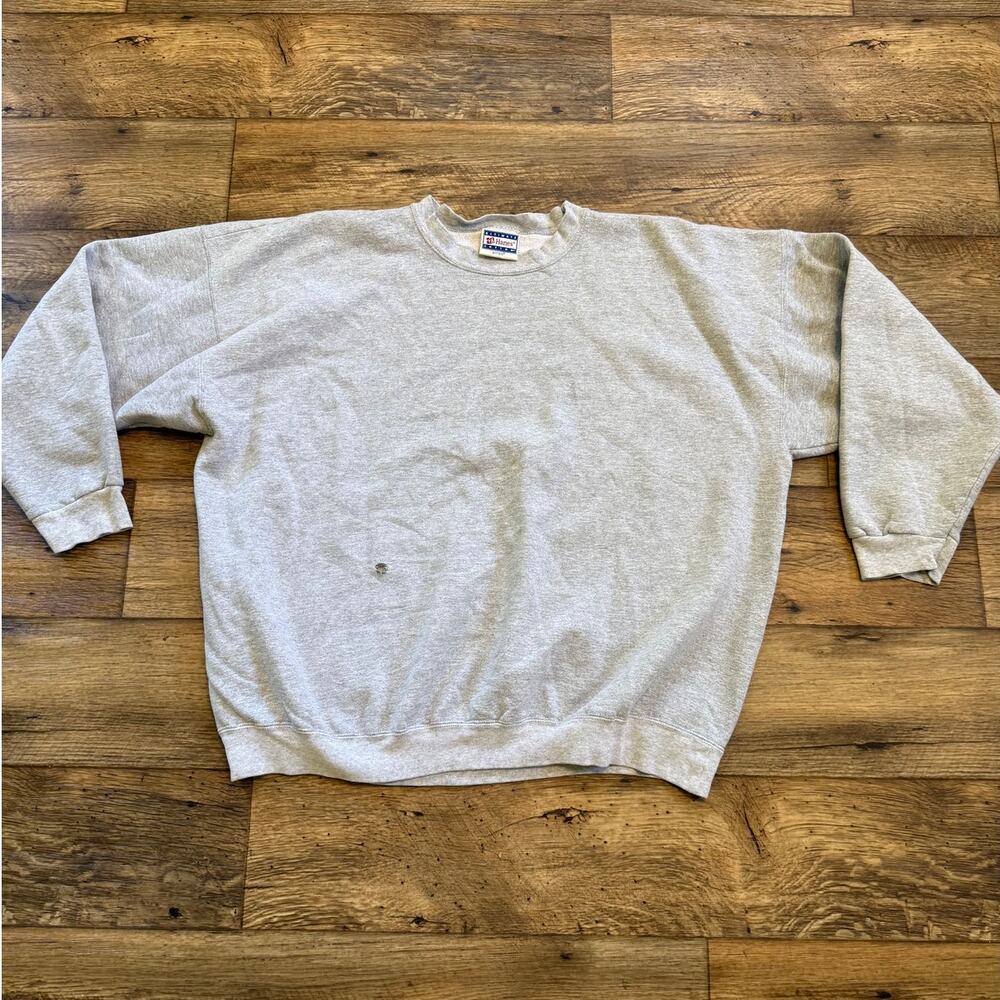 Vintage 90s Hanes Blank Gray Crewneck Sweatshirt